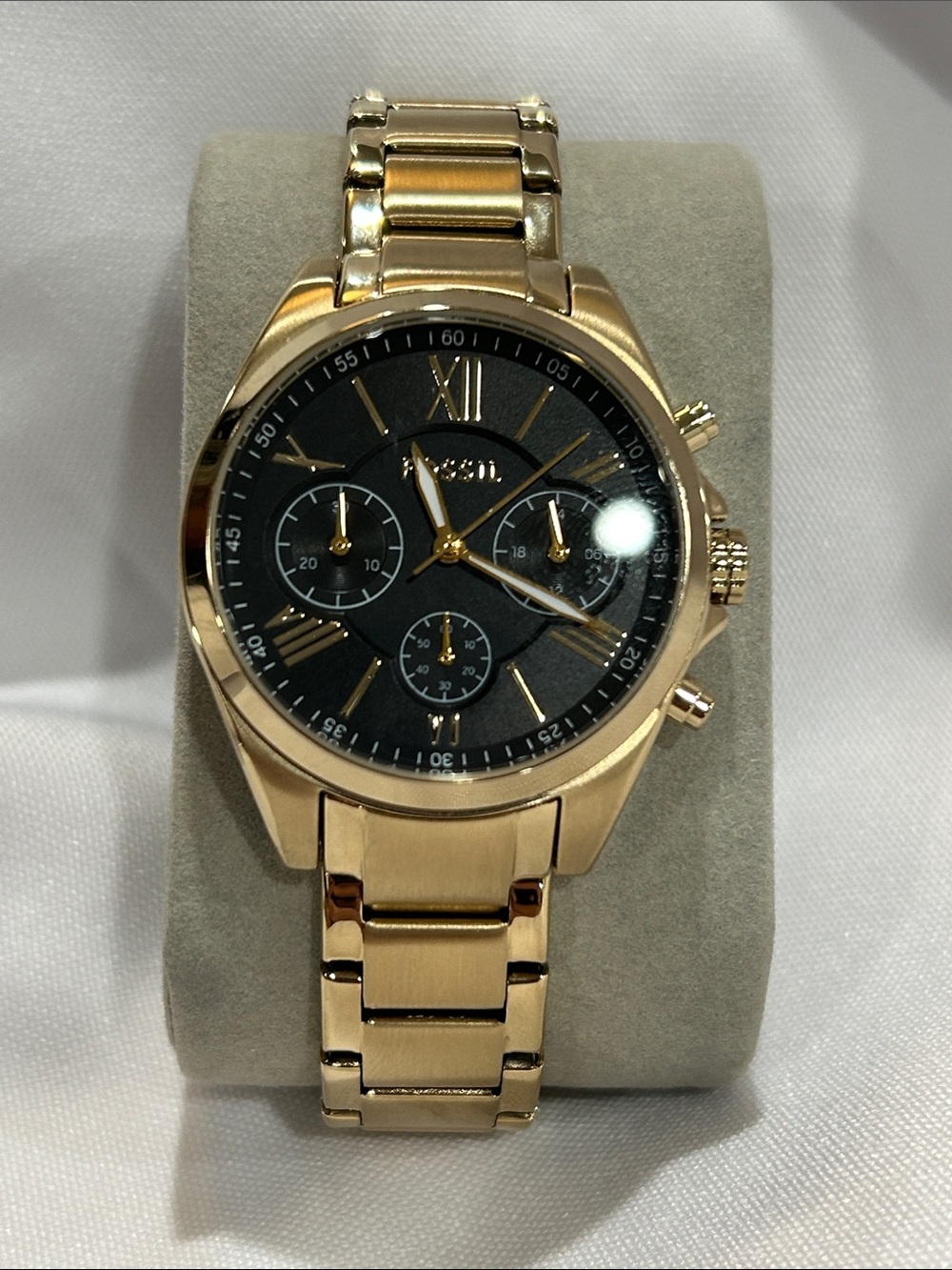 Fossil Gold-Tone Men's Chronograph Watch - Black Dial